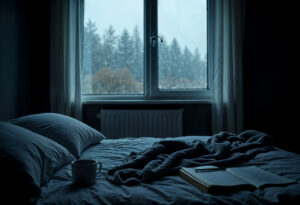relaxing bedroom with warm and gentle light